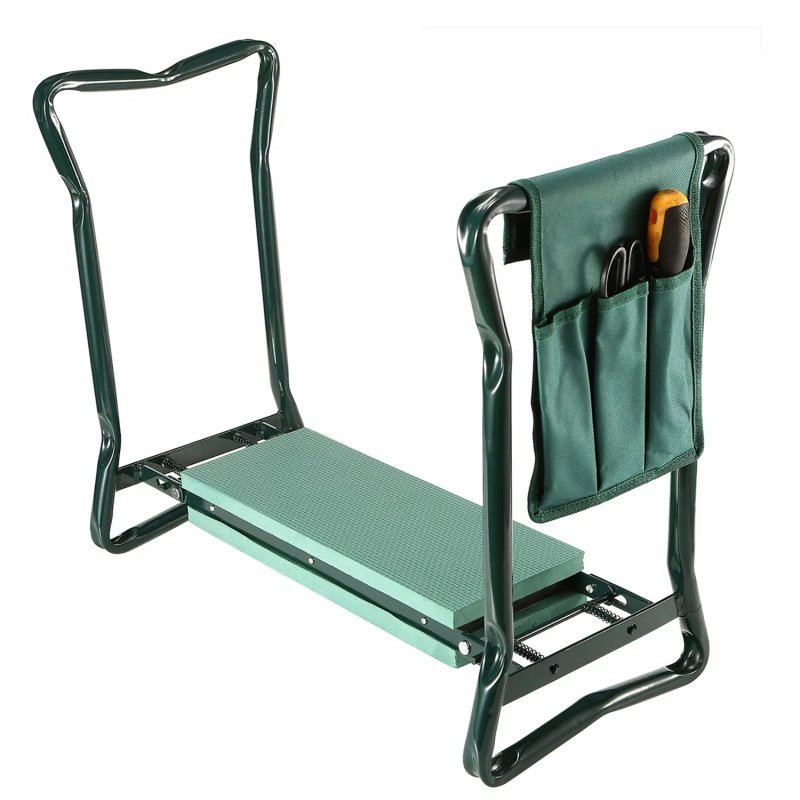 Foldable Garden Kneeler Seat With Kneeling Soft Cushion Pad Tools Pouch Portable Gardener - Image 2