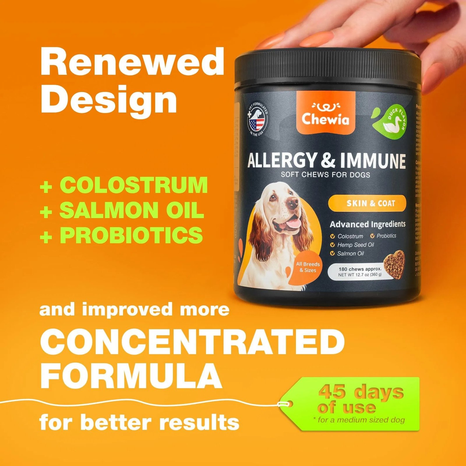 Dog Allergy Relief Chews Itch Relief For Dogs Anti Itch Dog Allergy Chews US Formulated Dog Itching Skin Relief With Salmon Oil Immune Health Seasonal Allergies & Hot Spots Support Treats - Image 2