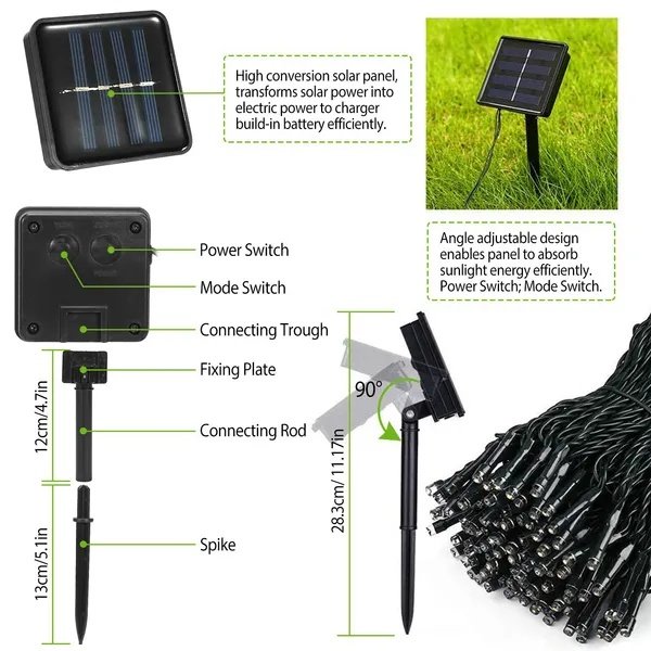 Solar String Lights LED Solar Power Fairy String Light 12M LEDs 8 - Image 2
