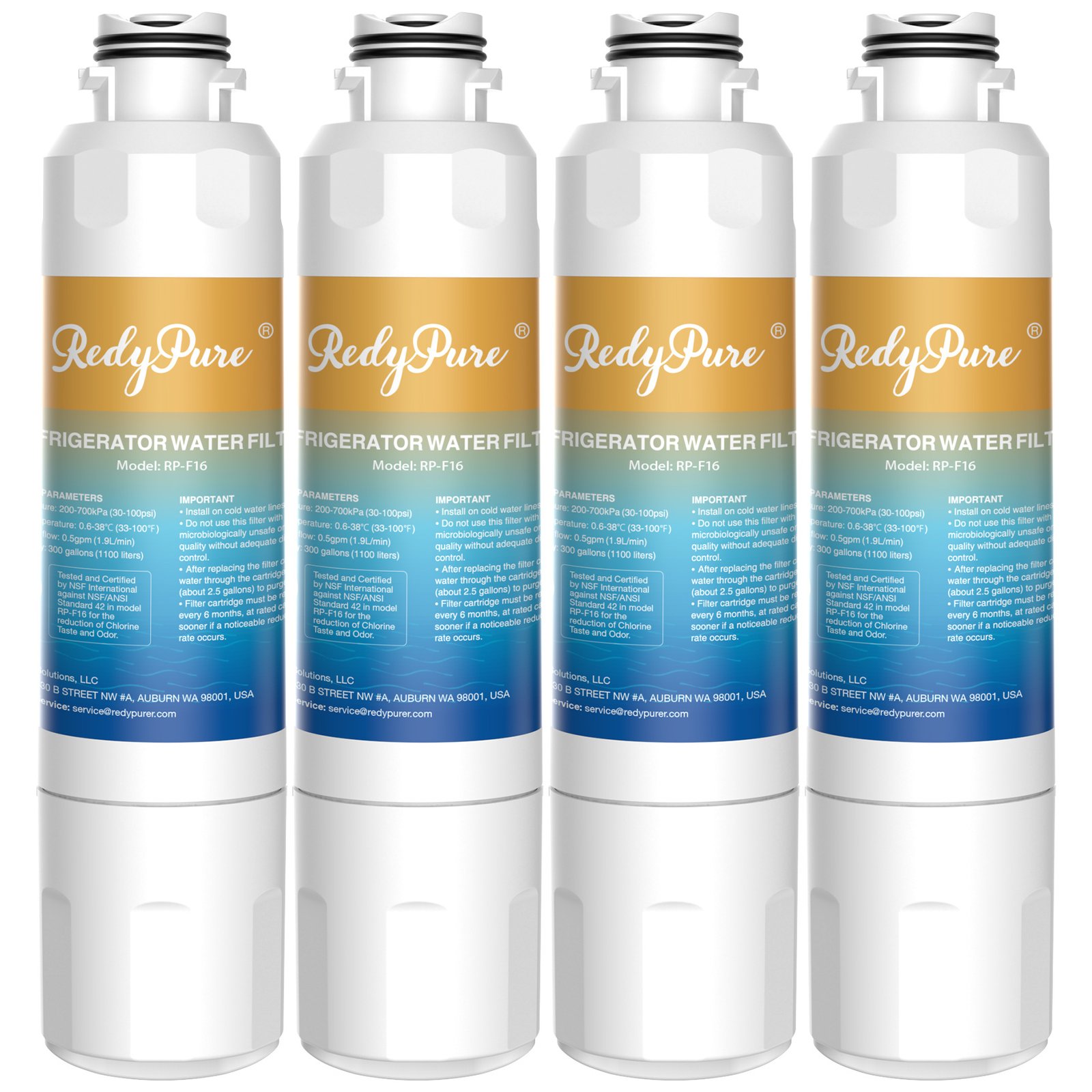 4 Pack Refrigerator Water Filter Replacement For Water Filter HAF-CINEXP, DA29-00020B, HAF-CIN, DA29-00020B-1, RF28HMEDBSR, RF263BEAESR, RS25J500DSR, RF263TEAESG, HDX FMS-2, DA97-08006A-1
