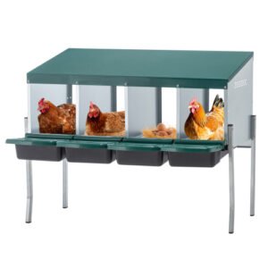 4-Hole Chicken Nest, With Legs And Cover To Protect Eggs,Green