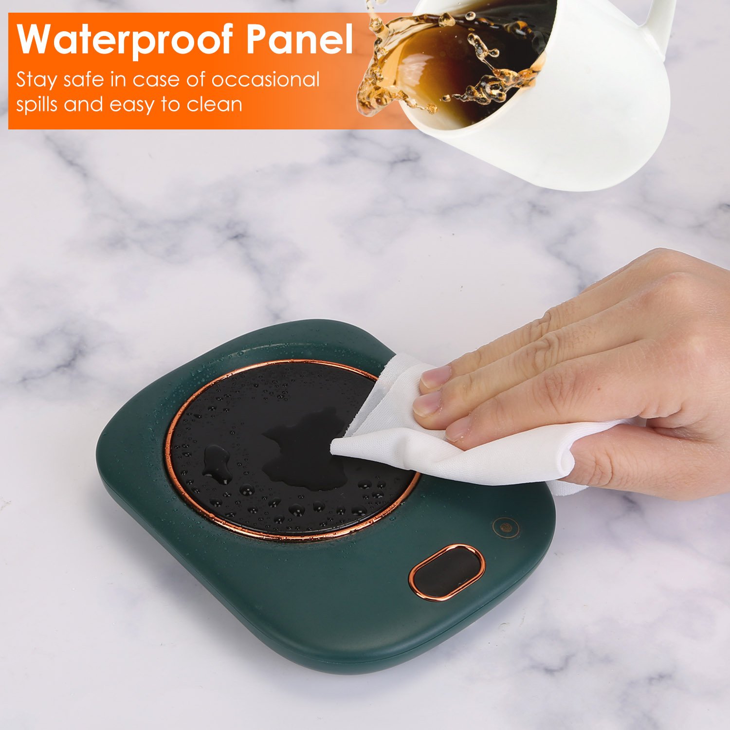 3 Color Options -- 1Pc Electric Coffee Mug Warmer For Desk Auto Shut Off USB Tea Milk Beverage Cup Heater Heating Plate For Office Home 3 Temperature Setting - Image 8