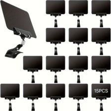 15-Piece Chalkboard Signs With Clips - 360 Degree Rotatable Adjustable Display Stand, Foldable Durable Chalkboard Signs For Retail Stores, Offices, Restaurants And Clothing Stores, Tabletop Chalkboard