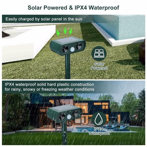 Ultrasonic Animal Repellent Solar Motion Sensor Repellent IPX4 Outdoor Waterproof Type, No Delivery On Weekends - Image 8