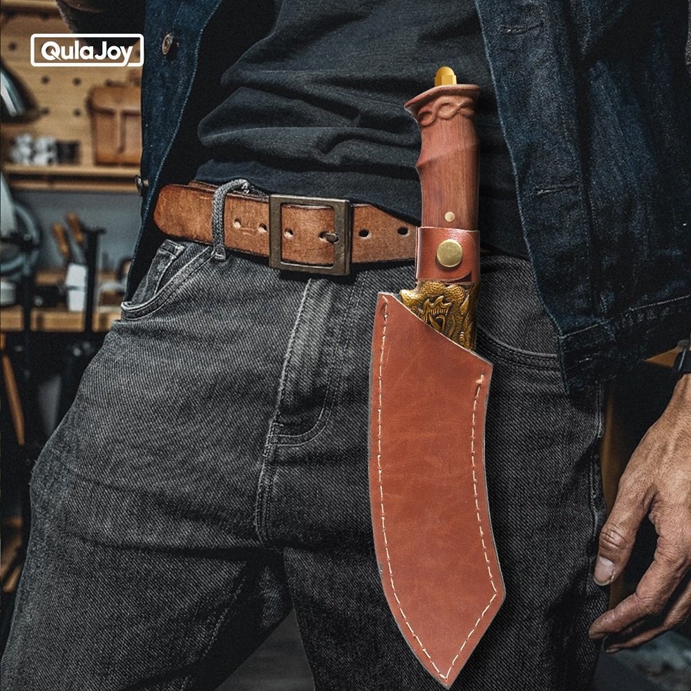 Qulajoy Boning Knife - Hand Forged Camping Knife 7Cr17MOV Blade - Dragon Head Handle And Leather Sheath - Unique Dragon Style - Viking Knife For Hunting & Camping - Image 7