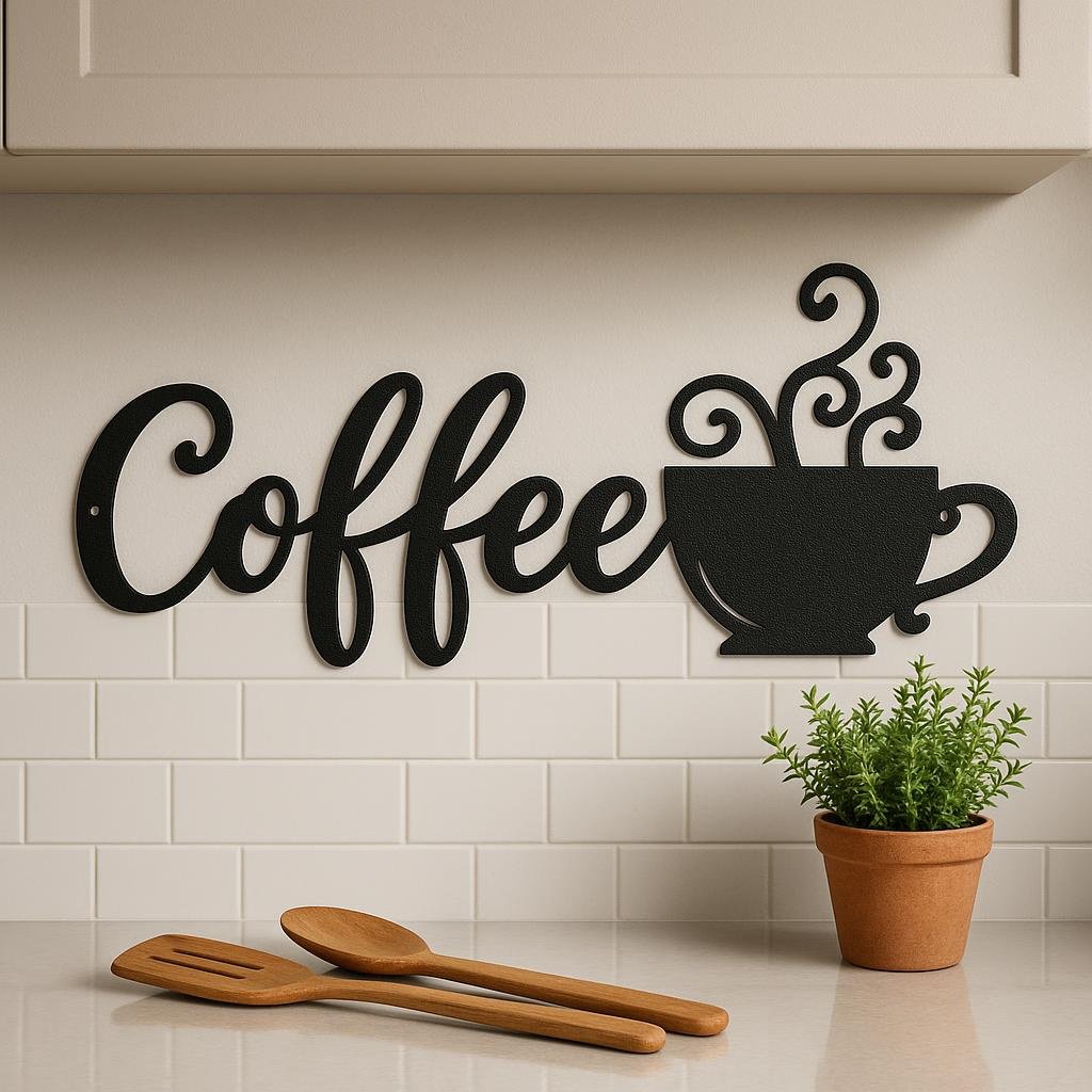 Coffee Metal Wall Decor Sign,Iron Art Silhouette Mug,Upgrade Your Wall Aesthetic - Image 5