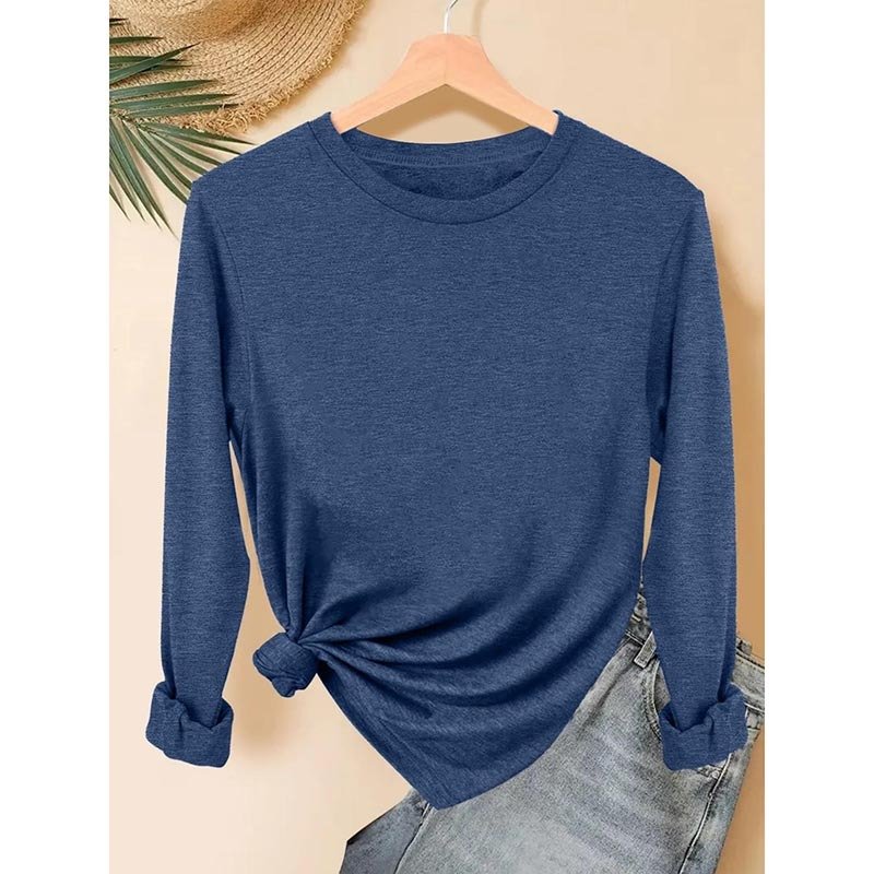 Womens 5 Packs Long Sleeve Crew Neck Shirts Fall Tops Clothes Outfits 2025 Basic Tee - Image 7