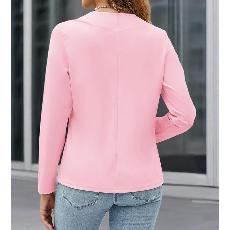 Women Plus Size Casual Blazer Open Front Long Sleeve Work Office Cardigan Jackets - Image 3