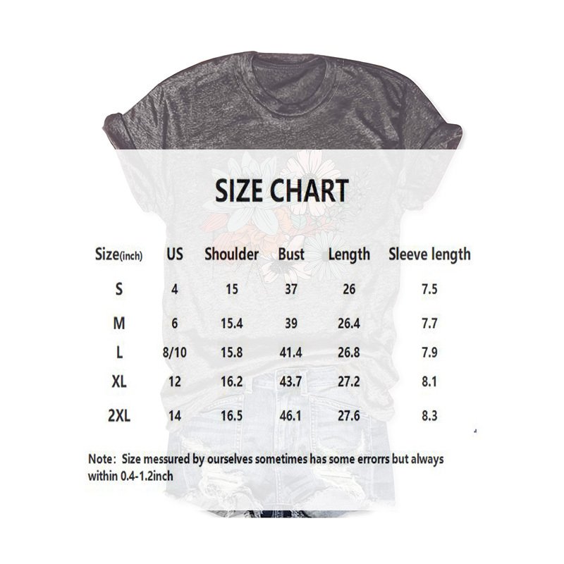 Women's Floral Print Round Neck Tee - Basic Summer Casual T-Shirt - Image 4