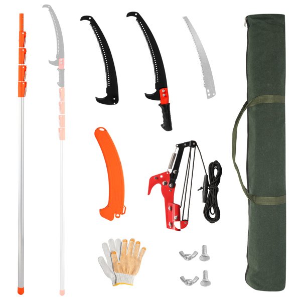 24FT Silver Orange Telescopic Aluminum Tube Plastic Rod Tool - Image 7