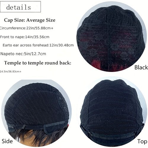 Burgundy Elf Human Hair Wig - Image 7