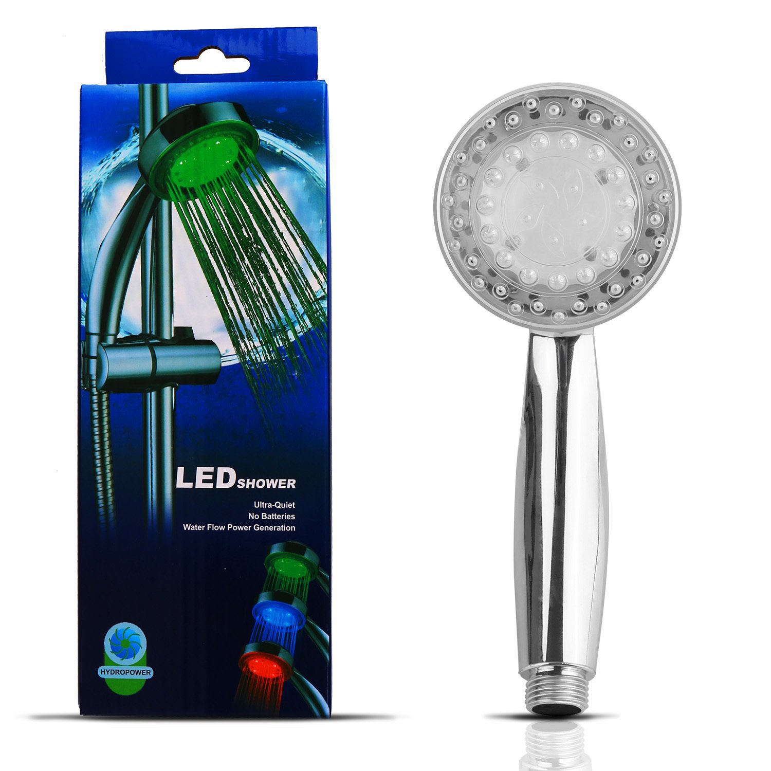1Pc LED Shower Head Handheld Color-Changing Automatically Hydropower Without Batteries - Image 10