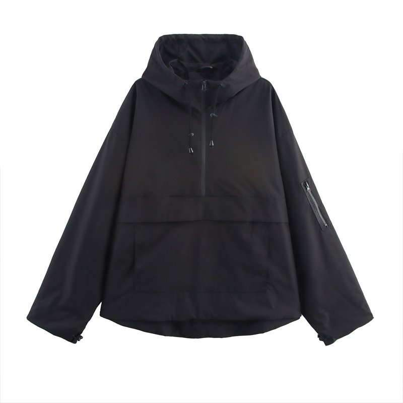 Women's Long Sleeve Zip Hooded Jacket With Pockets - Casual Sporty Windbreaker For Spring&Fall - Image 3