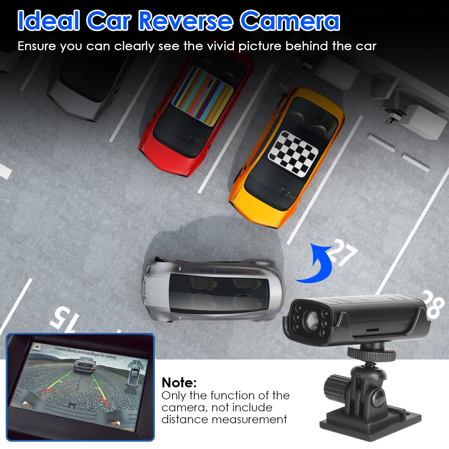 1Pc Wireless Camera Reverse Hitch Guide Camera Vehicle Backup Rechargeable Camera With Flexible Adhesive Base Night Vision For Car RVs Trailer Truck - Image 8