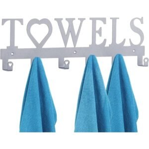 Metal Wall-Mounted Towel Hook,6-Hook Space-Saving Storage With Sturdy Row Design