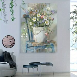 National Floral Canvas Wall Art, 0.9-inch Thick Wooden Frame Print, Ready To Hang Perfect For Decorating Bedrooms, Living Rooms, And Bathrooms, And An Ideal Gift For Holidays And Birthdays