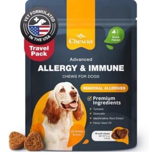 Dog Allergy Relief Chews Itch Relief For Dogs Anti Itch Dog Allergy Chews US Formulated Dog Itching Skin Relief With Salmon Oil Immune Health Seasonal Allergies & Hot Spots Support Treats
