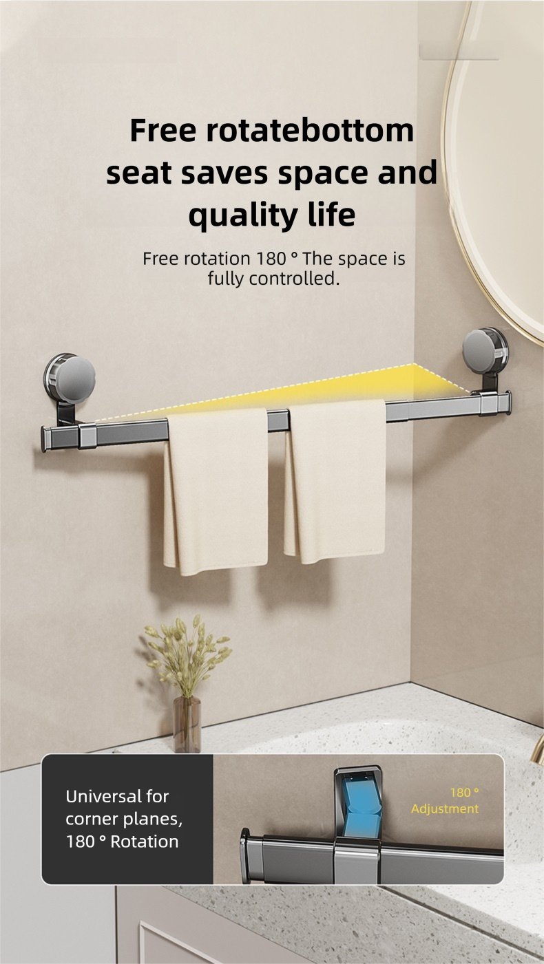 1 Suction Cup Telescopic Towel Rod - Image 2