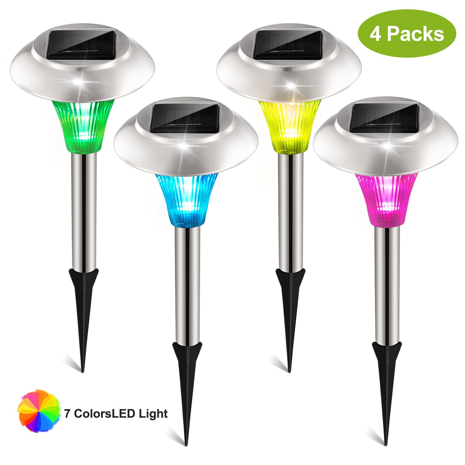 24Pcs 12Pcs 8Pcs 4Pcs Solar Garden Lights IP44 Waterproof 7 Color Changing For Yard Driveway Walkway - Image 4