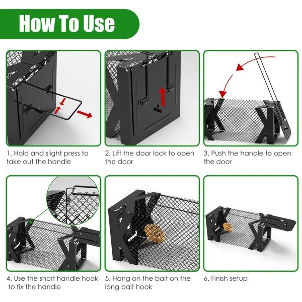 Humane Mouse Trap Cage, Non-Lethal No ElectricityGlueChemicals, Heavy Duty 1.15mm Metal - Image 2