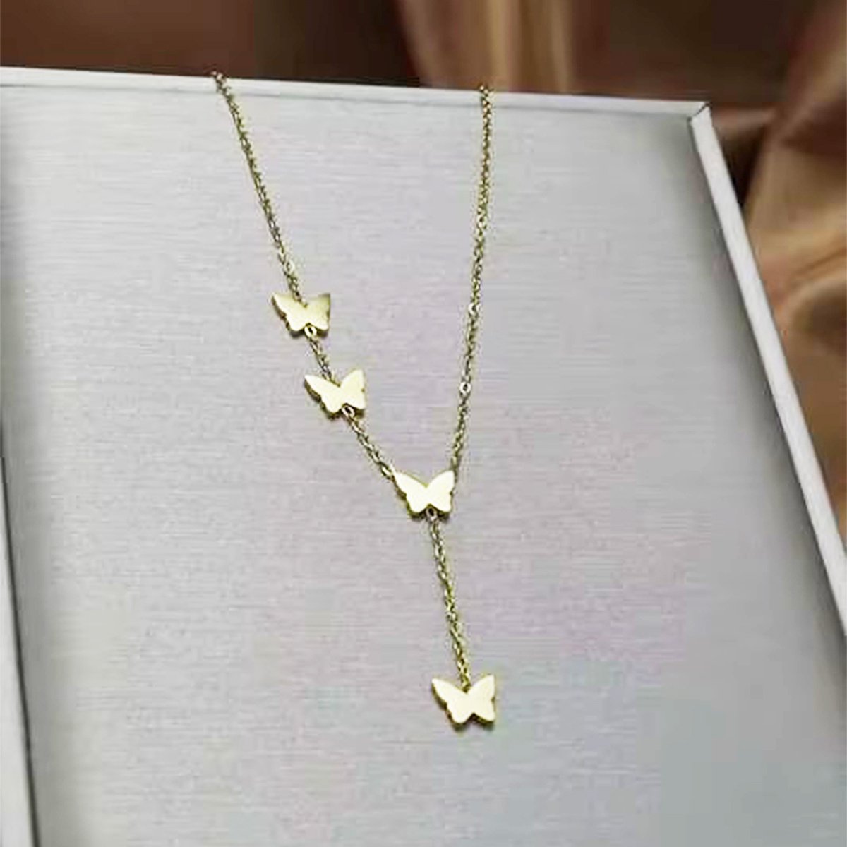 Gold Plated Pearl Necklace - Image 5