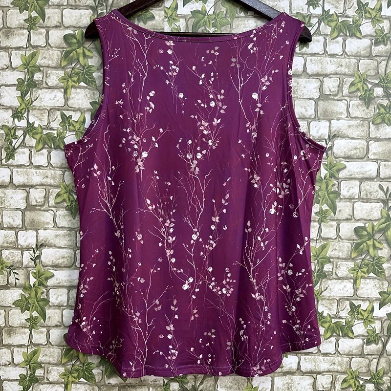 Women's Plus Size Sleeveless Button-Front Blouse With Ruffle Detail & Floral Print Casual Summer Top - Image 3