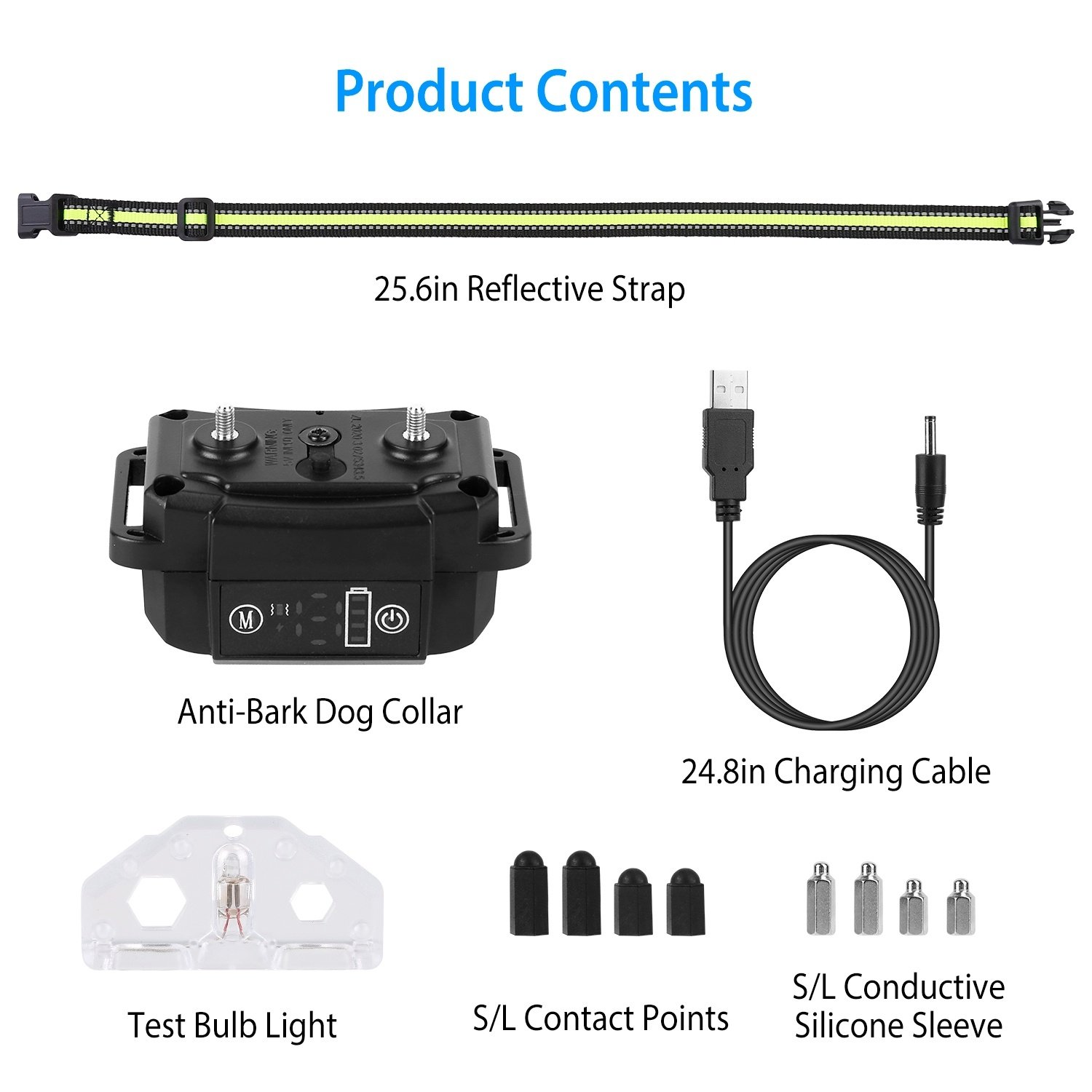 Dog Bark Collar Rechargeable Waterproof Beep Vibration Static Stimulation Bark Stopper Automatic Identification Collar With 6 Intensity Dual Modes - Image 9