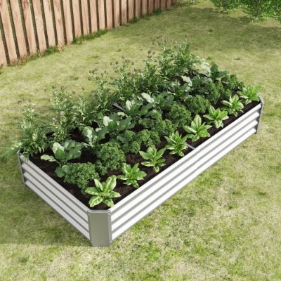 Raised Garden Bed Outdoor, 6x3x1ft , Metal Raised Rectangle Planter Beds For Plants, Vegetables, And Flowers - Image 7