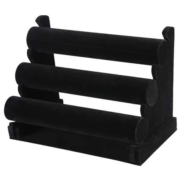 3-Tier Velvet Jewelry Stand Removable Bracelet Holder Watch Jewelry Bangle Display Rack - Image 3
