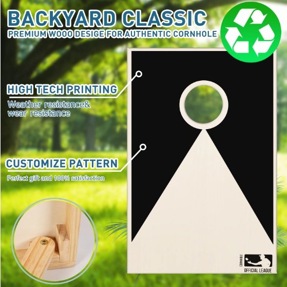 Solid Wood Cornhole Game Set - Image 10