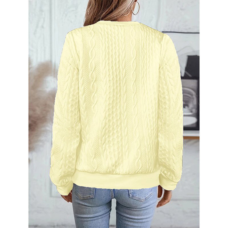 Women's Textured Half Zip Pullover Tops Casual Long Sleeve Crewneck Sweatshirts - Image 3