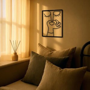 Funny Metal Toilet Wall Decor -A Humorous Restroom Sign W Clean Line Art Design