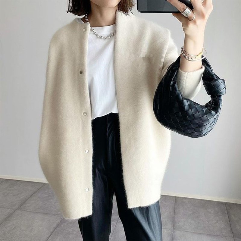 Women's Solid Color Wool-like Coat, Oversized Long Sleeve Button Up Trench For Fall Winter Casual Outwear - Image 2