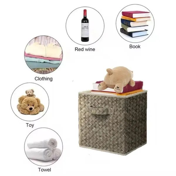 12 Inch Foldable Cube Storage Bins Set Of 6, Closet Organizers Bins And Storage Box For Toy Clothes-Brown - Image 2