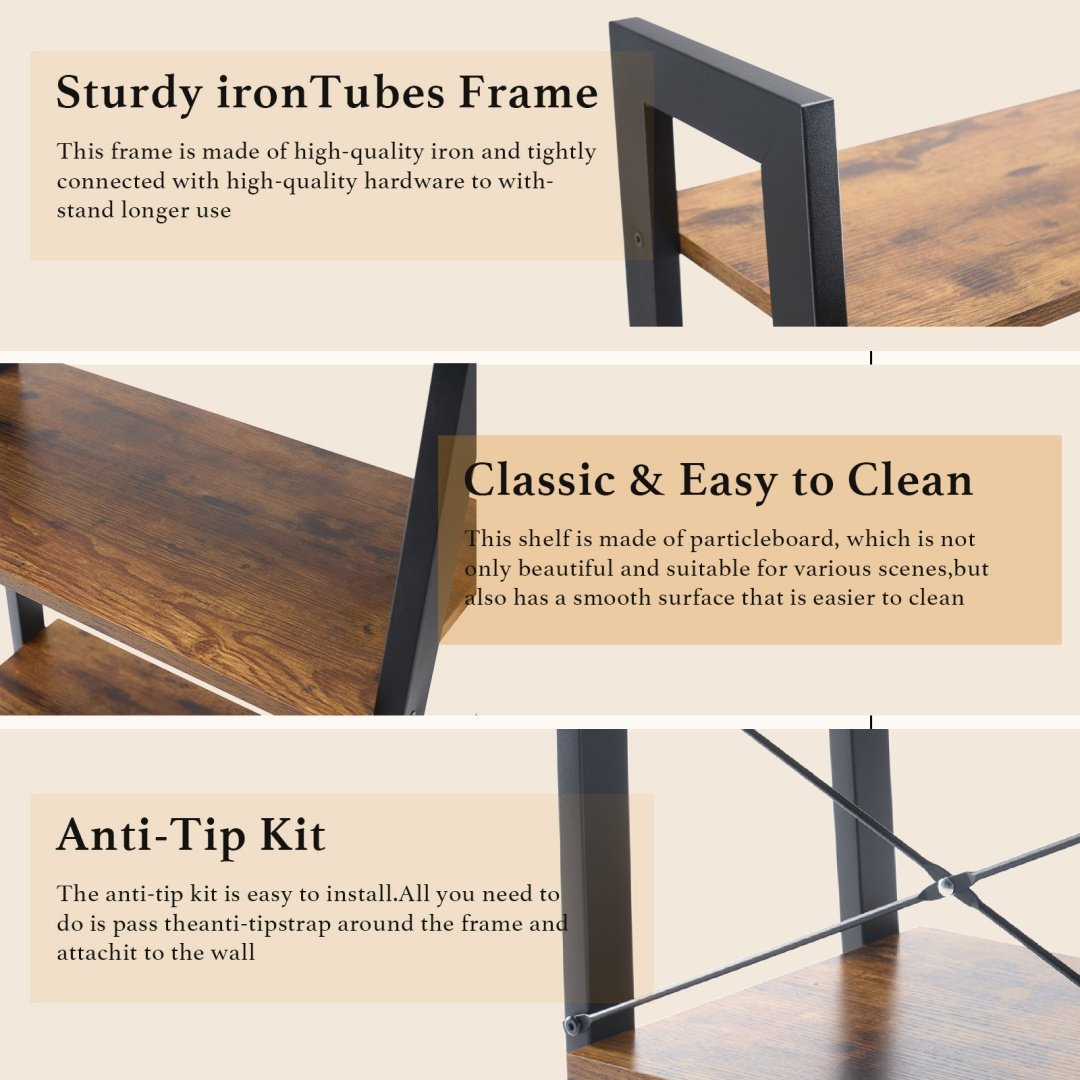 4-Tier Ladder Shelf, Bookcase Storage & Display Shelf - Image 7