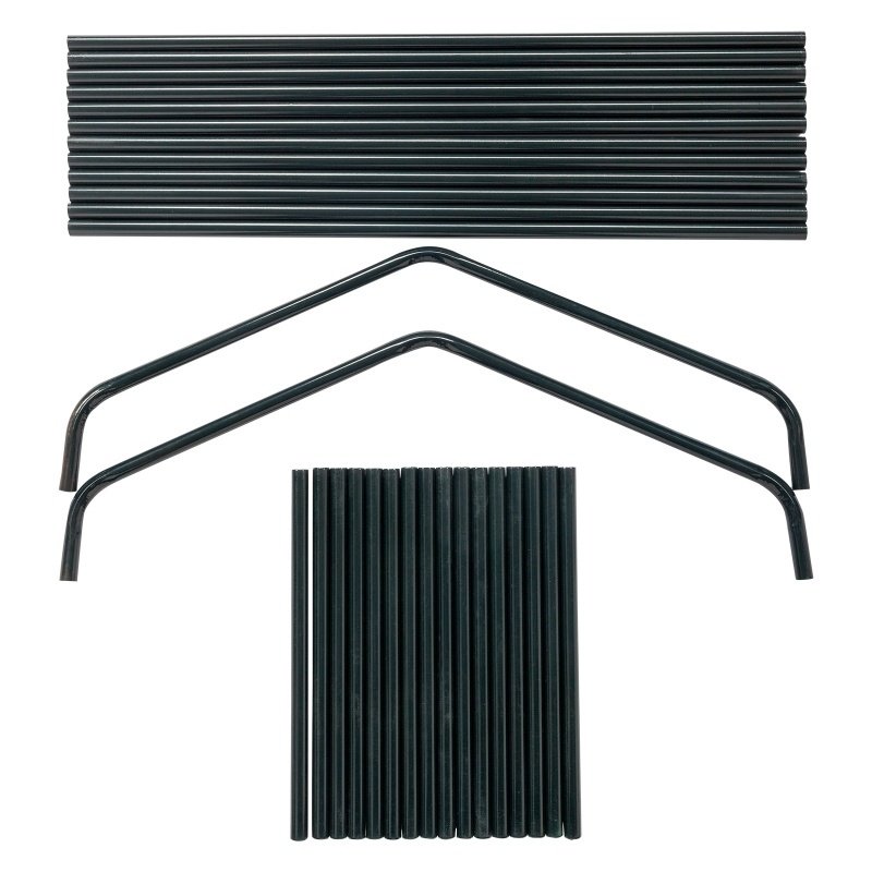 69x49x160cm PE Fabric Flower Room, Black Iron Pipe Pointed Mini Strip, 4-layer Grid Flower Rack With Zipper Roll Door - Image 10