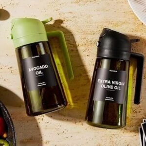 Portable Light-shielding Spray Oil Bottle, All-in-one  Glass Oil Bottle, Olive Oil Sprayer