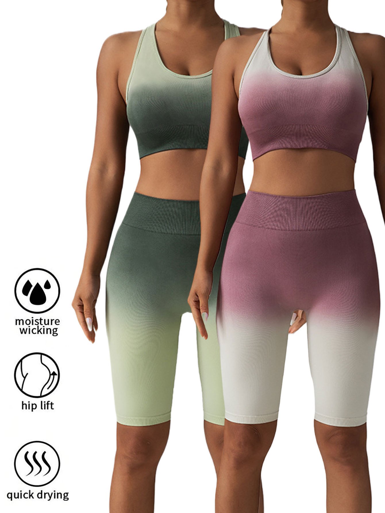 2 Pack Workout Shorts For Women Scrunch Butt Lifting High Waisted Yoga Gym Seamless Booty Biker Shorts - Image 6