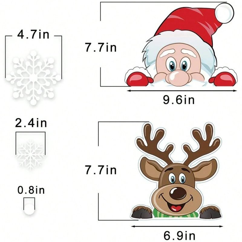 4 Sheets Of Christmas Window Clings For Glass,Santa Claus, Snowflake Wall Stickers, Static Clings, Xmas Window Decorations, Ornaments For New Year, Christmas Holiday Party Room Decorations - Image 10
