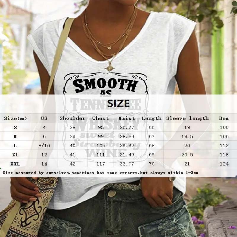 Women's V-Neck Letter Print Short Sleeve Tee - Summer Casual Top - Image 4