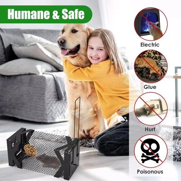 Humane Mouse Trap Cage, Non-Lethal No ElectricityGlueChemicals, Heavy Duty 1.15mm Metal - Image 5