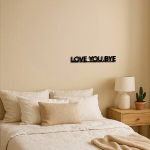 LOVE YOU BYE'Metal Sign Geometric Wall Art Create Festive Vibe Hanging Ornament