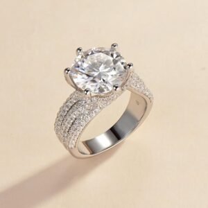 Moissanite Sterling Silver Engagement Ring