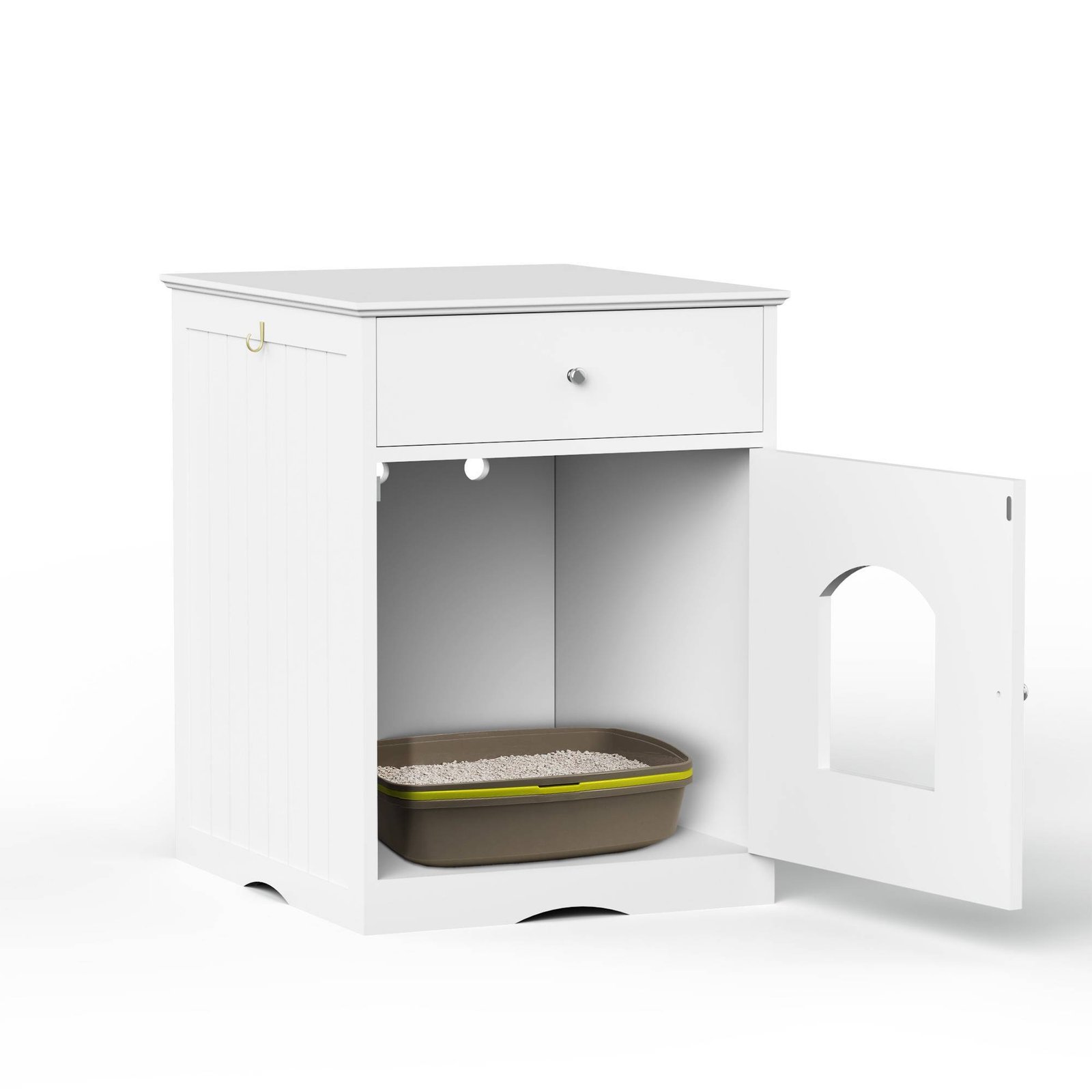 Wooden Pet House Cat Litter Box Enclosure With Drawer Side Table Cat Home Nightstand - Image 3
