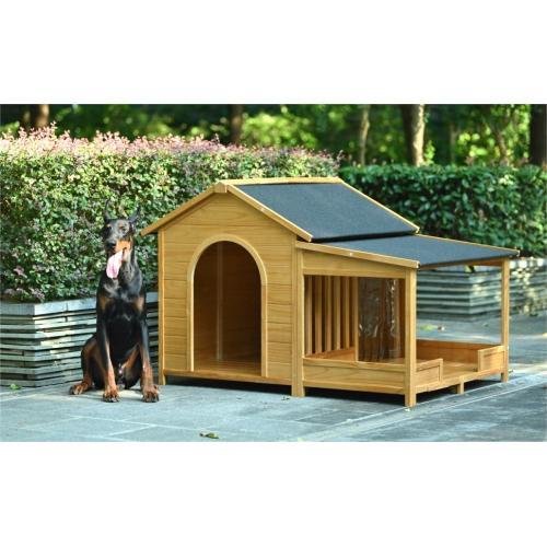 Large Wooden Dog House With Porch - Image 3