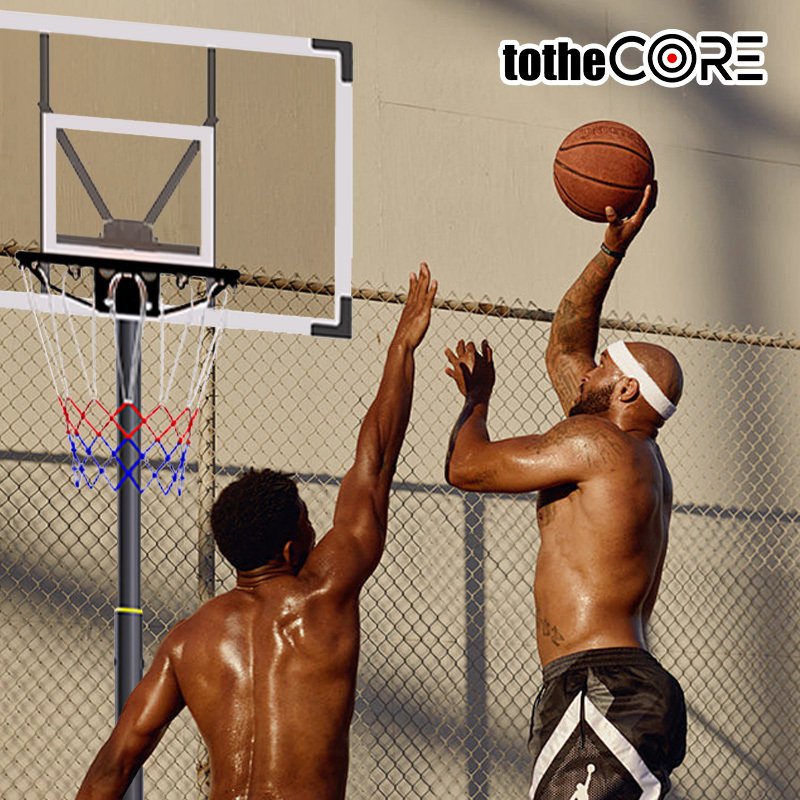 TotheCORE Basketball Stand 5.25-8.53 Ft Adjustable Portable Basketball Hoop & Goal With PC Backplate, Large Base And Wheels - Image 5