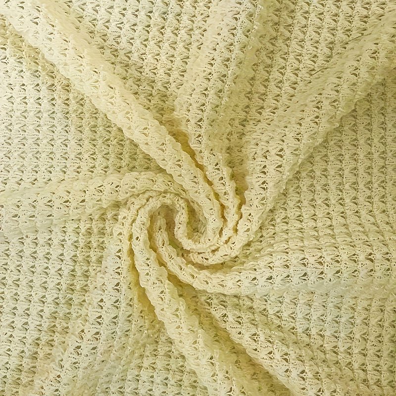 Plus Size Women's Casual V-Neck Pineapple Texture Knit Top Solid Color Long Sleeve Breathable Pullover For Spring Fall - Image 8