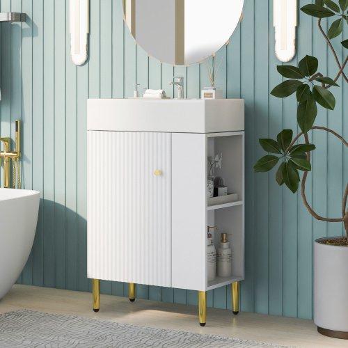 21.6 Inch White Bathroom Vanity, Unavailable Platforms- SHEIN Corporation , Temu - Image 3