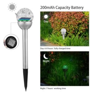3 Pcs Outdoor Solar Lights IP44 Waterproof Ball RGB Light Garden Decor Lamp Landscape Christmas