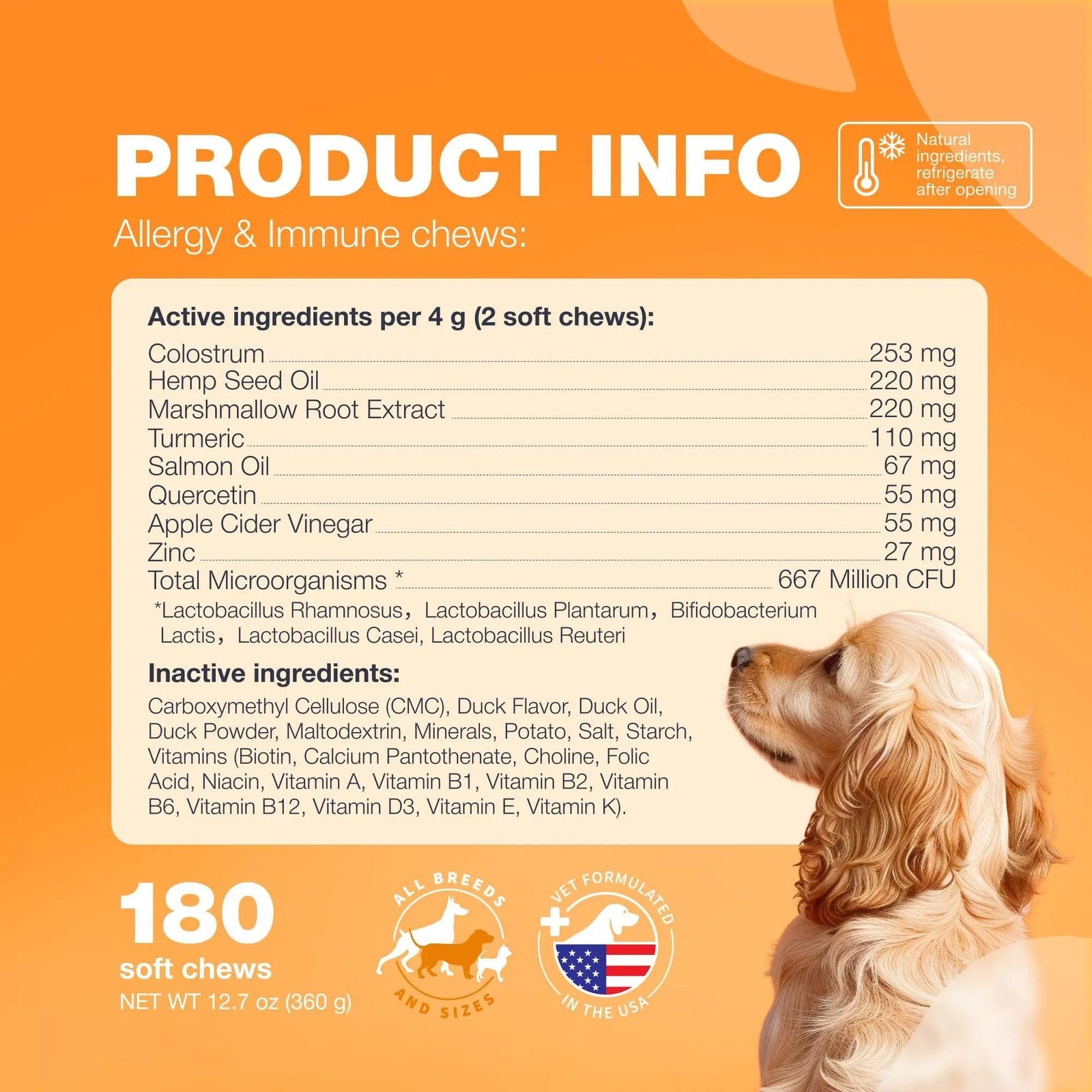 Dog Allergy Relief Chews Itch Relief For Dogs Anti Itch Dog Allergy Chews US Formulated Dog Itching Skin Relief With Salmon Oil Immune Health Seasonal Allergies & Hot Spots Support Treats - Image 8